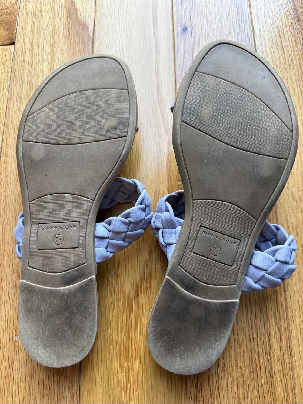 Sun + Stone Women’s Lavender Braided Double Strap Slide Sandals Size 7.5 - Picture 2 of 3